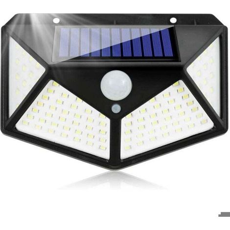 Projecteur solaire extérieur - - 100 LED - Angle d'éclairage 270° - 3 modes d'éclairage - Détecteur de mouvement (1/4)