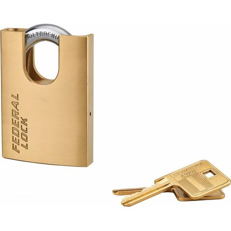 THIRARD - Cadenas à clé Fédéral Lock 530-P, laiton, chantier, anse protégée acier, 60mm, 2 clés - THIRARD