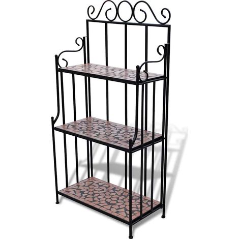 Étagère à plantes Meuble Support Plante - Couleur terre cuite Mosaïque BV298043 - BonneVie (1/4)