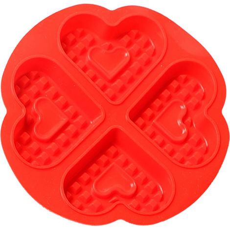 Moule à gaufres en silicone premium forme cœur pour enfants, moule à cake DIY non collant, cuisson facile. (1/5)