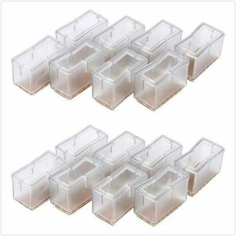 Patins de protection pour pieds de chaise, embouts de chaise, pieds rectangulaires en silicone pour pieds de meubles (1/5)