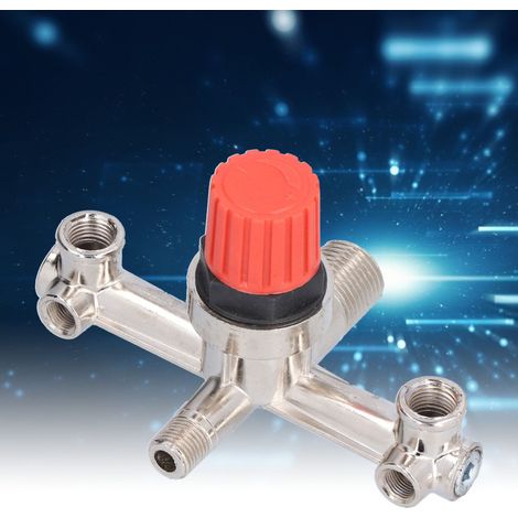 Manguera de control para compresor de aire, válvula metálica de doble salida no ajustable, accesorios de conexión. (1/5)