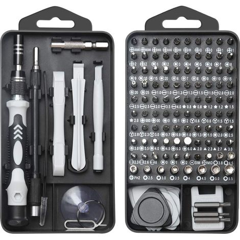 122 en 1 Jeu de tournevis de précision aimantés Torx - Convient pour appareils photo, bijoutiers, horlogers, électroniques, ordinateur portable (1/5)