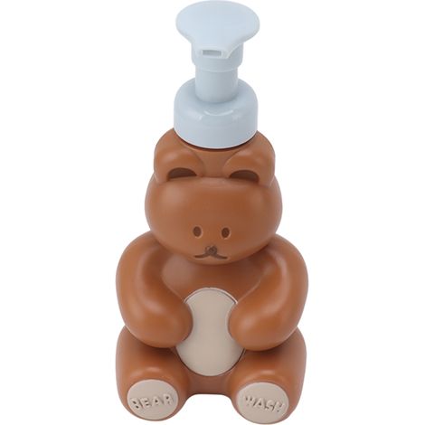 Flacon distributeur vide de savon liquide pour les mains, shampoing et après-shampoing, flacon pompe pour le lavage des mains, en forme d'ourson, grand format, marron. (1/5)