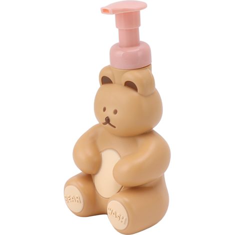 Leere Flüssigseifen-Spenderflasche, Shampoo-, Spülungs- und Duschgelbehälter mit Pumpe zum Händewaschen, Bärenform, große Größe, Milchtee-Farbe (1/5)