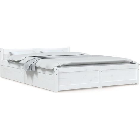 Maison Exclusive - Estructura de cama con cajones blanco 150x200