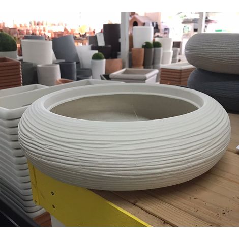 CIOTOLA SHABBY D.35XH11CM BIANCO PERLA