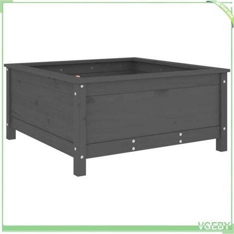 Jardinière de jardin - FAFEICY - 825298 - Gris - Bois de pin massif - 82,5x82,5x39 cm (1/5)