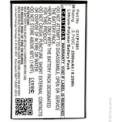 NX - Batterie téléphone, smartphone, GSM pour Asus 3.7V 2500mAh - C11P15010B200-0177020 (1/3)
