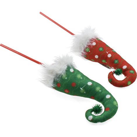 Set 3 cappelli elfo giullare gnomo h43 da appendere all'albero di natale addoddi decorazione casa
