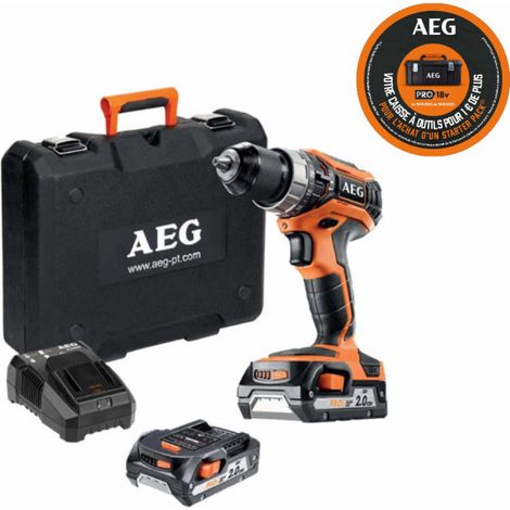 Trapano martello AEG 18V Pro Lithium - 2 batterie 2.0Ah - 1 caricatore - BSB18C2LI-202C