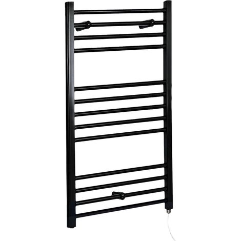Hudson Reed Nox - Sèche-Serviettes Design Électrique Moderne Plat - Noir  - 100 cm x 40 cm