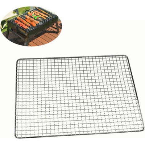 (25x40cm)Filet de Cuisson en Carbone pour Barbecue, Grille de Cuisson, Grille de Barbecue en Acier Inoxydable, 25 x 40 cm, 30 x 45 cm, 38 x 50 cm pour Pique-Nique en Jardin Plein air, Barbecue (1/4)
