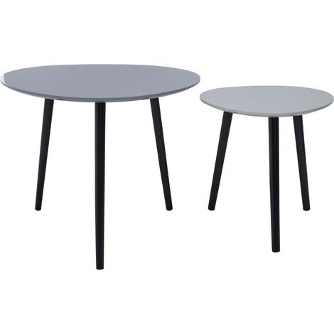 Interiors by Premier Grey Set of 2 Nesting Tables, Triangular Nest of Tables with Three Legs, Sturdy Side Tables for Home, Office (1/5)