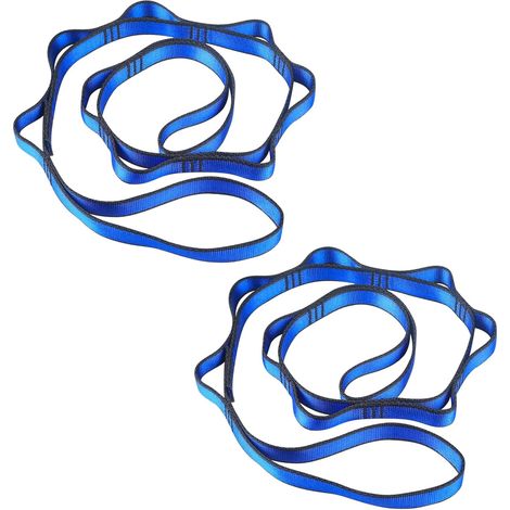 Sangle d'extension pour hamac de yoga - anneau d'escalade en nylon ajustable avec 8 boucles pour yoga aérien, musculation, pilates et élastique de résistance - bande élastique pour l'escalade et la so (1/5)