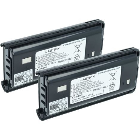 vhbw 2x Batterie compatible avec Kenwood TK2302VK, TK-2302T, TK-2300VP pour TK-2302E, TK-2302, TK-2306 radio talkie-walkie (1800mAh, 7,4V, Li-ion) (1/5)