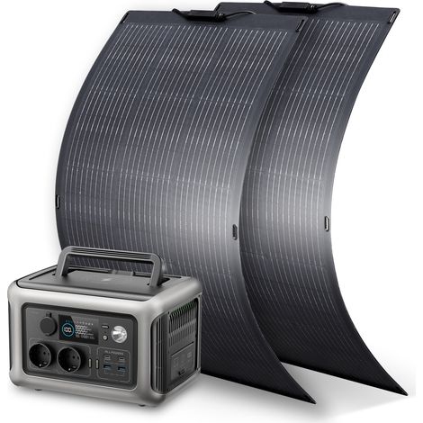 Portable Power Station Solar Generator With 2Pcs 100W Monocrystalline Solar Panel for Garden Party Travel Camping Motorhome Emergency ALLPOWERS R600 (1/5)