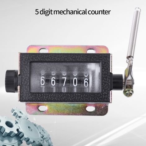 Manueller 5-stelliger Zähler D67-F, mechanisch rückstellbar, Zugtyp. (1/5)