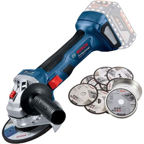 Bosch GWS 18V-7 125 18v 125mm 5"" Brushless Angle Grinder Bare + 10 Inox Discs