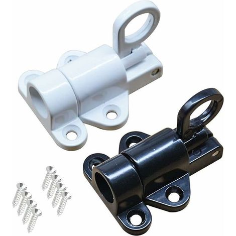Anillo de seguridad para cerradura de ventana Anillo de seguridad para puerta de ventana Anillo de resorte de resorte negro Cerrojo de rebote Pestillo de seguridad automático de aleación para ventana, (1/5)