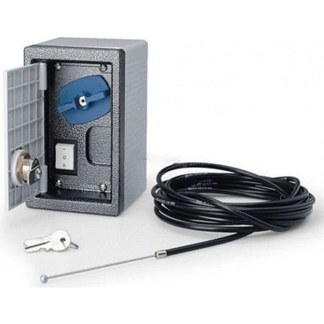 Came – Boîte métallique avec câble de 5 m pour déverrouillage à distance – 1H3000 – Poignée de déverrouillage à cordon – Compatible motorisation portail