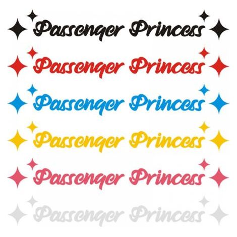 Autocollant princesse passager 6 pièces, autocollant de rétroviseur de voiture pour princesse passager, autocollant de rétroviseur de voiture étanche, accessoires de voiture