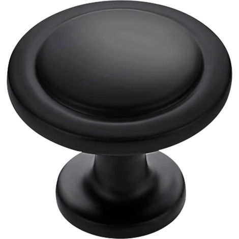10 Pcs Boutons De Meuble Boutons De Porte Ronds Boutons De Tiroir De Champignon Poignée De Tiroir De Porte Ronde Monotrou pour Cuisine Salle De Bains Placard Penderie Décor,Noir (1/5)