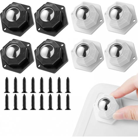 Roulettes pour meubles, pivotantes à 360°, grande capacité de charge, pour armoires et placards