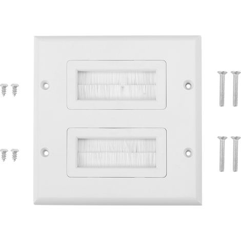 Brosse Anti-Poussière pour Câbles Blanc ABS Plaque Murale Multimédia Fixation Simple 2 100% Nouveau (1/2)