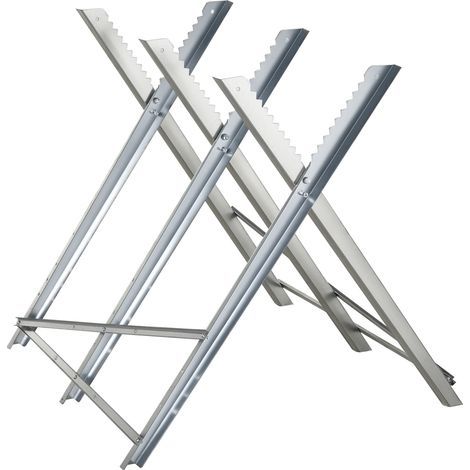 Support pliable pour scie à chaîne, avec cadre triangulaire en métal, capacité de charge de 100 kg, 83 x 83 x 79 cm, argent (1/5)