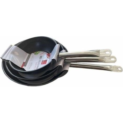 Baumalu Gastronomia set di 3 padelle acciaio inossidabile 20-28 cm
