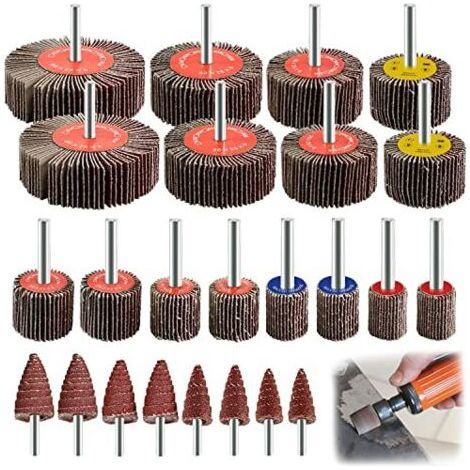 Disques abrasifs à lamelles 24 pcs – Grain 80 – Ø16-80mm – Pour meuleuse – Papier toile emery haute résistance – Ponçage métal et bois (1/5)