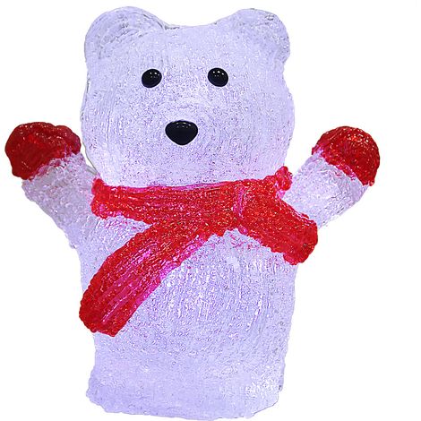 Monzana LED Acryl Figur Weihnachten Außen Innen Schneemann Santa Eisbär Pinguin Teddy Hirsch Wichtel Stern Weihnachtsmann Weihnachtsdekoration Weihnachtsbeleuchtung Dekofigur Eisbär