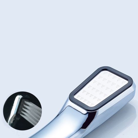 Pommeau de douche pressurisé à 300 trous, pommeau de douche carré effet pluie avec douchette et flexible (1/5)