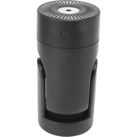 Mini humidificateur portable USB à rotation automatique, ultra silencieux, petit format, avec brume fraîche, idéal pour la chambre, le bureau, la voiture et les voyages. Couleur : noir. (1/5)