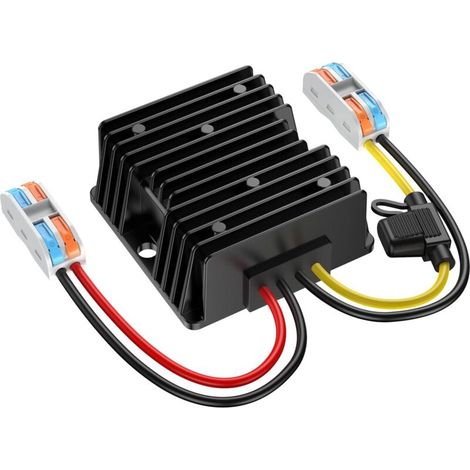 Convertisseur de Tension DC 24V à 12V 10A 120W, Transformateur Abaisseur Étanche avec Fusible et Blocs de Câblage, Réducteur de Tension pour Chariot de Golf, LED, Système Solaire, Véhicule (1/5)