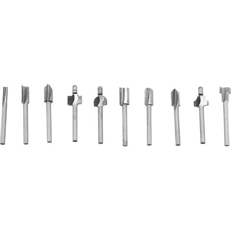 Ensemble de 10 fraises en acier rapide à queue de 3,175 mm (1/8 po) pour le travail du bois (1/5)