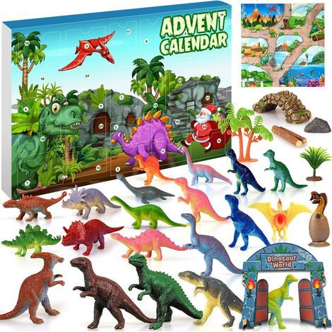 Calendrier de l'Avent 2026 Calendrier de l'Avent Dinosaure, 24 Figurines Dinosaures et Carte, Cadeau Surprise pour Amateurs de Dinosaures/Collectionneurs (1/5)