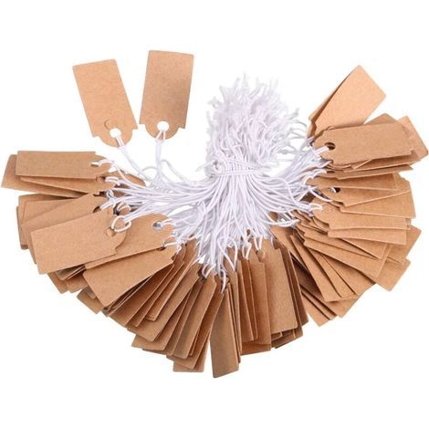 Memkey – Packung mit 300 Kraftpapier-Etiketten (26 x 12 mm) – Blanko-Etiketten mit Gummibändern – Glatte und strapazierfähige Schreibfläche (1/5)