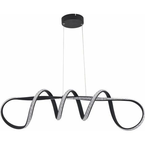 Lampada sospesa ad anello nera LED 40W Reality Vesper (1/3)