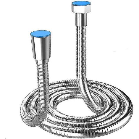 Flexible de douche extra long de 5 m en acier inoxydable, avec raccord en laiton massif, universel, anti-éclatement, finition chromée (500 cm) - CE (1/5)
