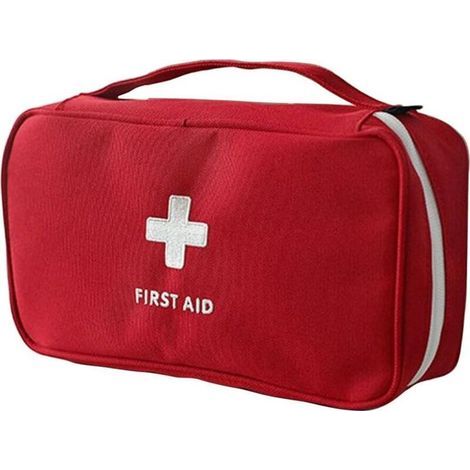 Borsa medica in tessuto, kit da viaggio, borsa di pronto soccorso per famiglie, borsa di emergenza rossa (1/4)