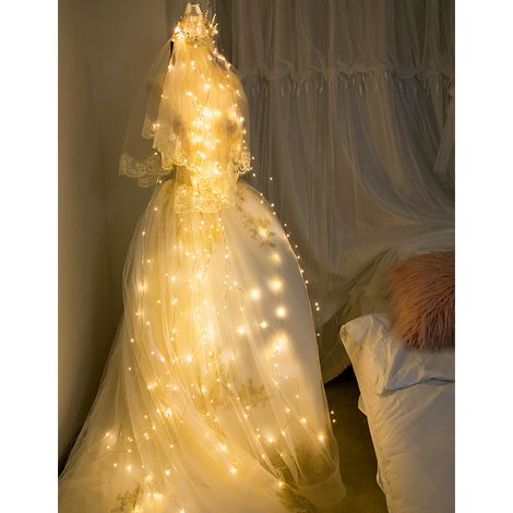 Guirlande lumineuse cascade, guirlande lumineuse décorative en forme d'étoile, guirlande féérique scintillante avec télécommande (1/5)