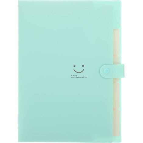 Dossier Extensible 5 Poche A4 - Organisateur Documents Polypropylène - Fermeture élastique - Bleu Cyan (1/5)