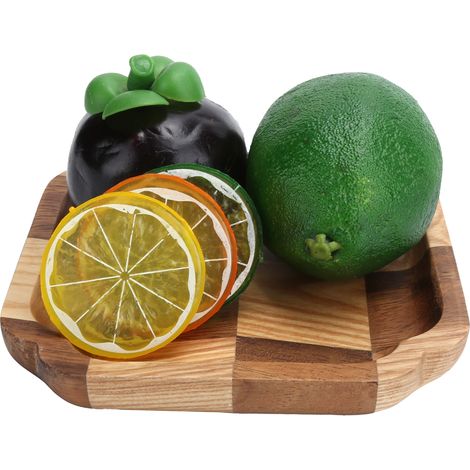 Plateau en Bois pour Thé, Plateau à Dessert, Plateau de Service pour Fruits, Salade, Pain, Vaisselle de Cuisine 15x15cm (1/5)
