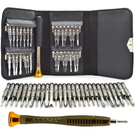 Kit Outils Réparation Téléphone - 29 Pièces - Tournevis Philips PH1.0 à PH3.0 - Compatible iPhone 4 4S 5 5S 5C 6 6 Plus - 1 Unité (1/4)