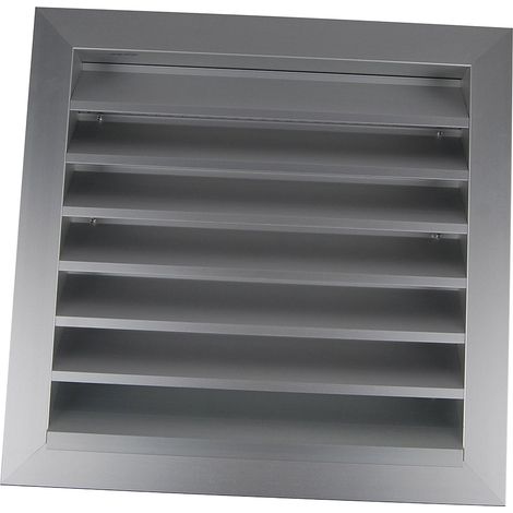 Grille d'aération extérieure avec ailettes à 45° - Aluminium anodisé 400x390