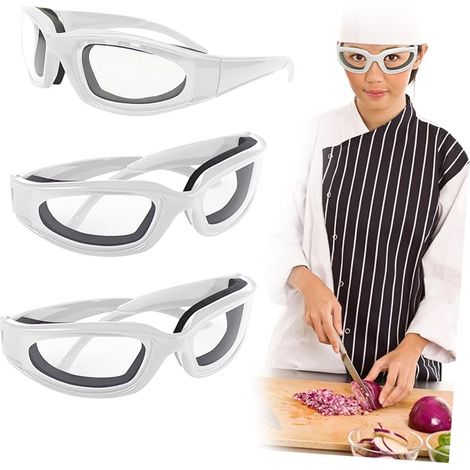 Confezione da 3 pezzi unisex Scheur Proof Cut Ui Bril Met Afdichting Spons, Saftey Bril voor Keuken, Koken, BBQ, Fietsen, Hakken (1/5)