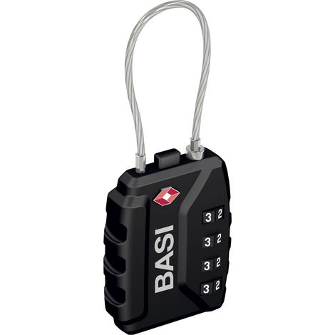 BASI - Kofferschloss - KS 625 TSA - Zinkdruckguss-Gehäuse - 37 mm - Schwarz - flexibles Stahlseil - 6100-0625 (1/3)