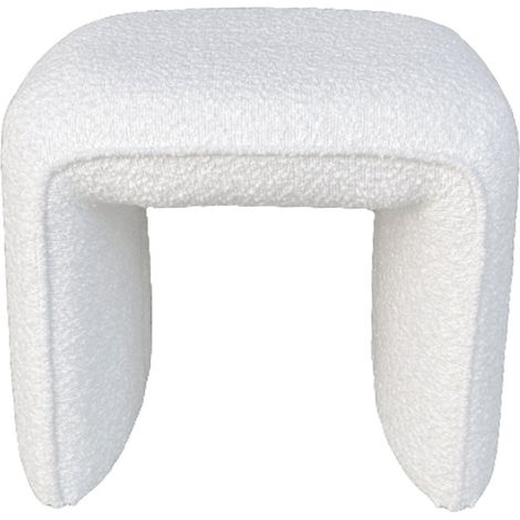 Pouf en tissu bouclette - Blanc - Full (1/5)